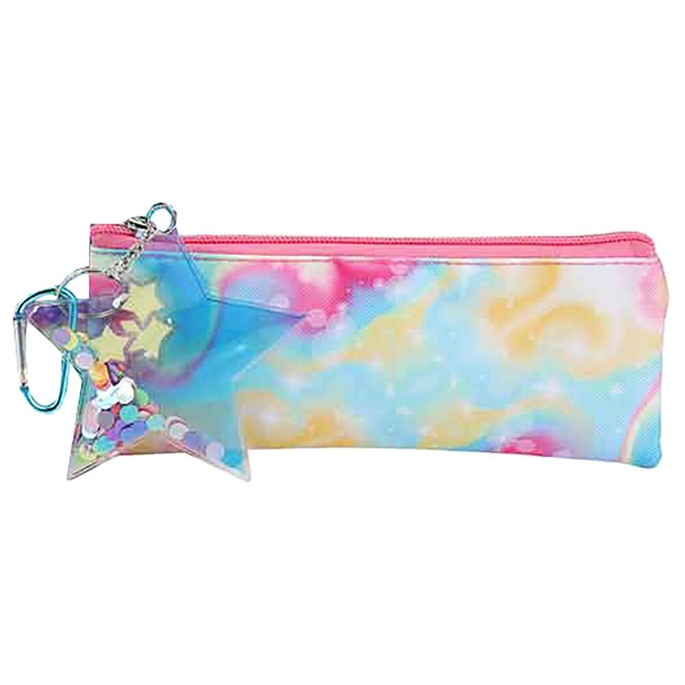 Falling Star Nylon Cosmetic Bag with Keychain